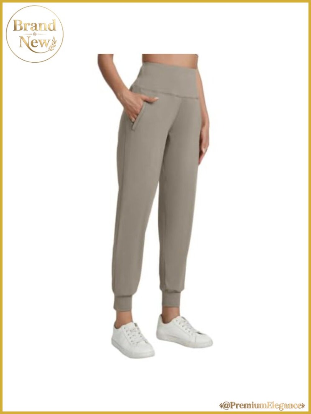 Women's Yoga Joggers with Zipper Pockets Tapered Leg High Waist Active Pants